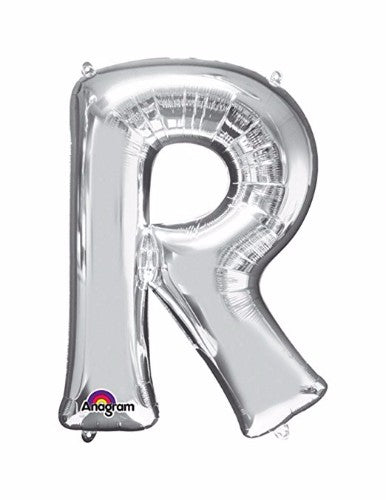 Letter R Silver Megaloon 40cm Foil Balloon