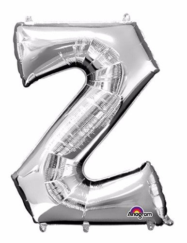 Letter Z Silver Megaloon 40cm Foil Balloon