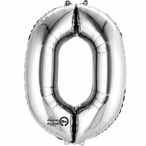 Number Zero Silver Megaloon 40cm Foil Balloon