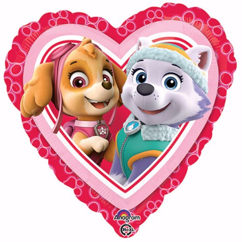 Balloon 45cm Paw Patrol Girls Love Heart