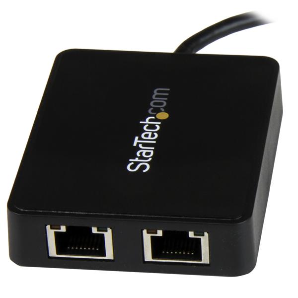 USB-C to Dual Gigabit Ethernet Adapter with USB (Type-A) Port