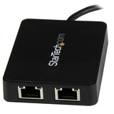 USB-C to Dual Gigabit Ethernet Adapter with USB (Type-A) Port