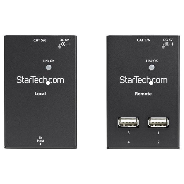 4 Port USB 2.0 Over  Cat5 or Cat6 Extender - up to 165ft (50m)