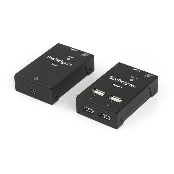 4 Port USB 2.0 Over  Cat5 or Cat6 Extender - up to 165ft (50m)