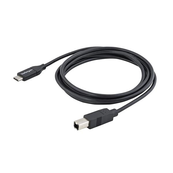 USB-C to USB-B cable, 1.8m long, for connecting USB 2.0 peripherals like printers and scanners to Type-C devices.