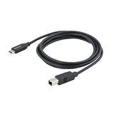 USB-C to USB-B cable, 1.8m long, for connecting USB 2.0 peripherals like printers and scanners to Type-C devices.