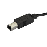 USB-C to USB-B cable, 1.8m length, ideal for connecting USB 2.0 devices like printers and drives to Type-C laptops.