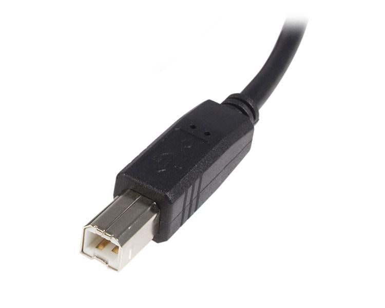 0.5m USB 2.0 A to B cable with male connectors, perfect for connecting printers and scanners, ensuring fast data transfer.