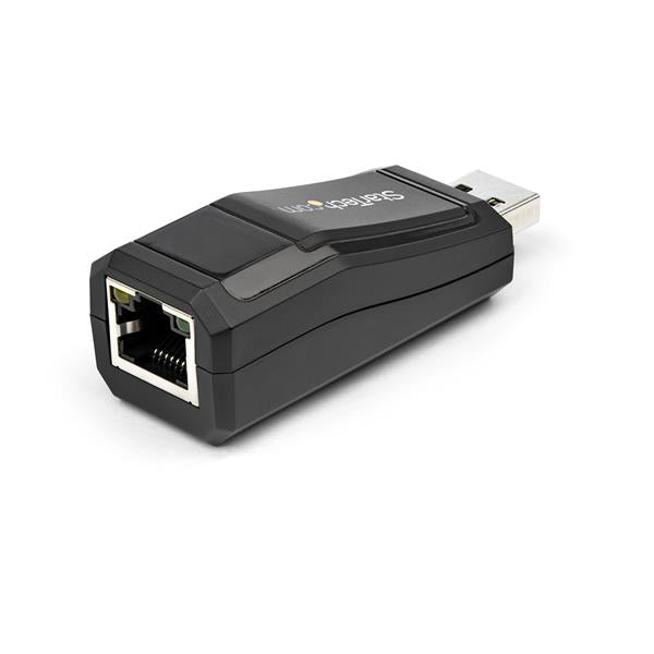 USB 3.0 to Gigabit Ethernet adapter with RJ45 port for high-speed internet access, compatible with Windows and Mac systems.