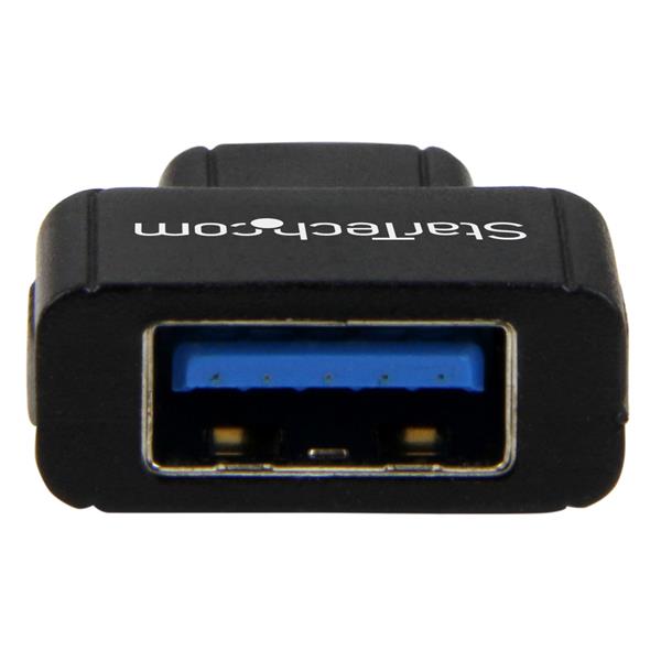 USB-C to USB-A adapter enabling connections between USB 3.0/2.0 devices and USB-C ports for fast data transfer.