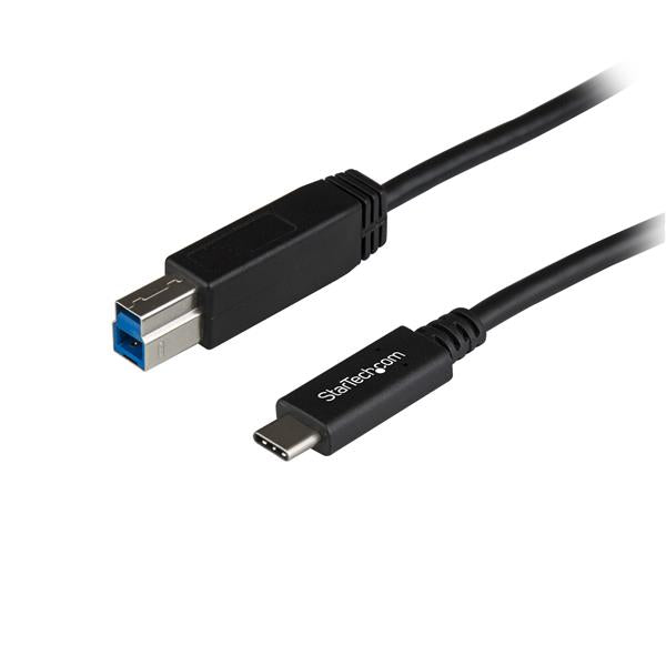 USB-C to USB-B printer cable, 91 cm, supports USB 3.1 speeds up to 10Gbps for printers and scanners. Ideal for home and office use.