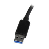 USB 3.0 dual port Gigabit Ethernet adapter with USB pass-through, ideal for adding two network connections to laptops.