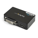 USB 3.0 to HDMI and DVI dual monitor adapter enabling high-def output, supports 2048x1152 resolution, ideal for multitasking.