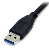 0.5m Black USB 3.0 Cable A to Micro B for high-speed data transfer, ideal for smartphones and portable devices.