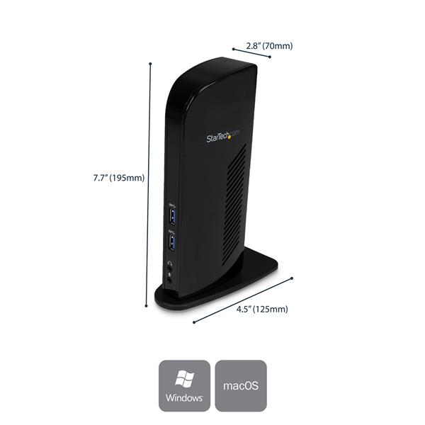 HDMI and DVI Dual-Monitor Docking Station for Laptops - USB 3.0