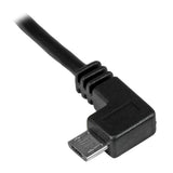 Micro-USB Charge-and-Sync Cable M/M - Left-Angle Micro-USB - 30/24AWG - 1m (3ft)