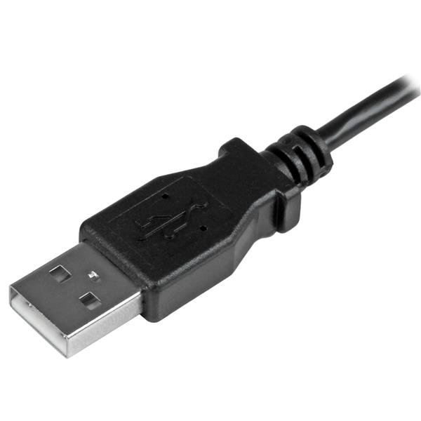 Micro-USB Charge-and-Sync Cable with left-angle connector, 0.5 m length, ideal for charging and syncing mobile devices.