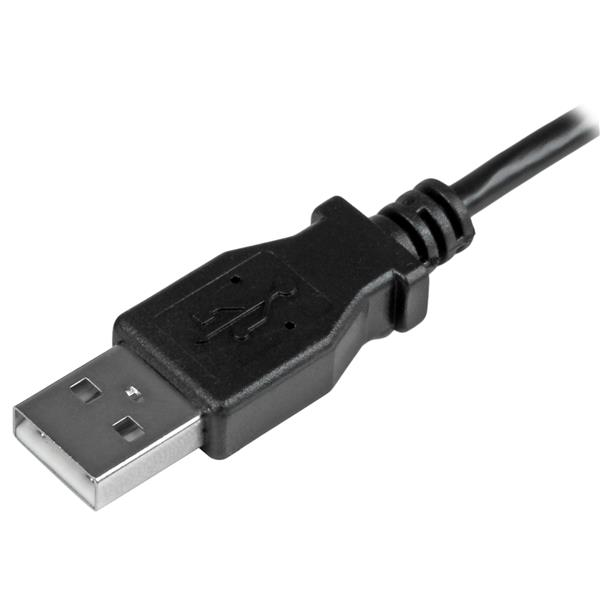 Micro-USB Charge-and-Sync Cable M/M - Left-Angle Micro-USB - 30/24AWG - 1m (3ft)