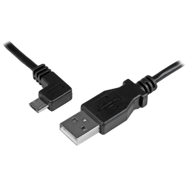 Left-angle Micro-USB charge-and-sync cable, 0.5 m, designed for convenient charging and data transfer with 24 AWG wire.