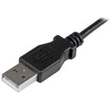 Right-angled Micro-USB cable (1m) for efficient charging and syncing, ideal for tight spaces and vehicle use.