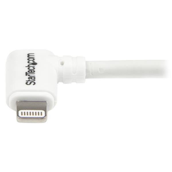 USB to Lightning Cable - Apple MFi Certified - Angled - 1 m (3 ft.) - White
