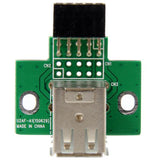 2 Port USB Motherboard Header Adapter featuring USB A to 4-Pin header for expanding internal USB connectivity on motherboards.