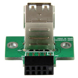 2 Port USB Motherboard Header Adapter with USB A to 4-Pin Header, adding two USB A female ports for enhanced PC connectivity.