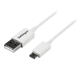 2m White Micro USB Cable - A to Micro B