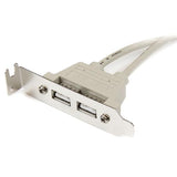2 Port USB A Female Low Profile Slot Plate Adapter