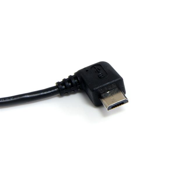 91 cm (3 ft.) Micro USB Cable - A to Right Angle Micro B