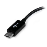 Micro USB to USB OTG Host Adapter connecting devices to USB peripherals like drives, mice, and keyboards for enhanced functionality.