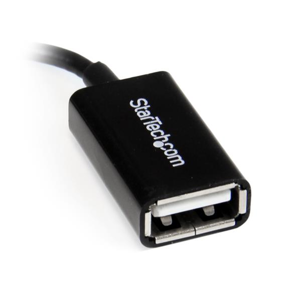 12cm (5in) Right Angle Micro USB to USB OTG Host Adapter M/F