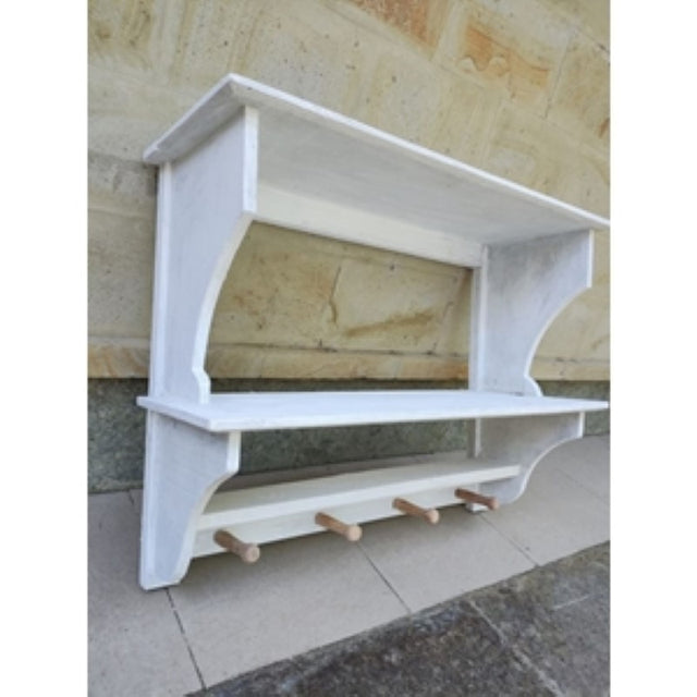 White wall shelf from the Florence collection, measuring 54x70x24cm, adding French farmhouse charm to your kitchen.