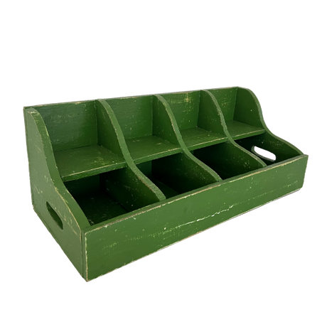 Handcrafted Florence Green Caddy measuring 60 x 26 x 24cm, perfect for stylish kitchen organization and decor.