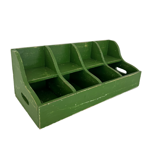 Handcrafted Florence Green Caddy measuring 60 x 26 x 24cm, perfect for stylish kitchen organization and decor.