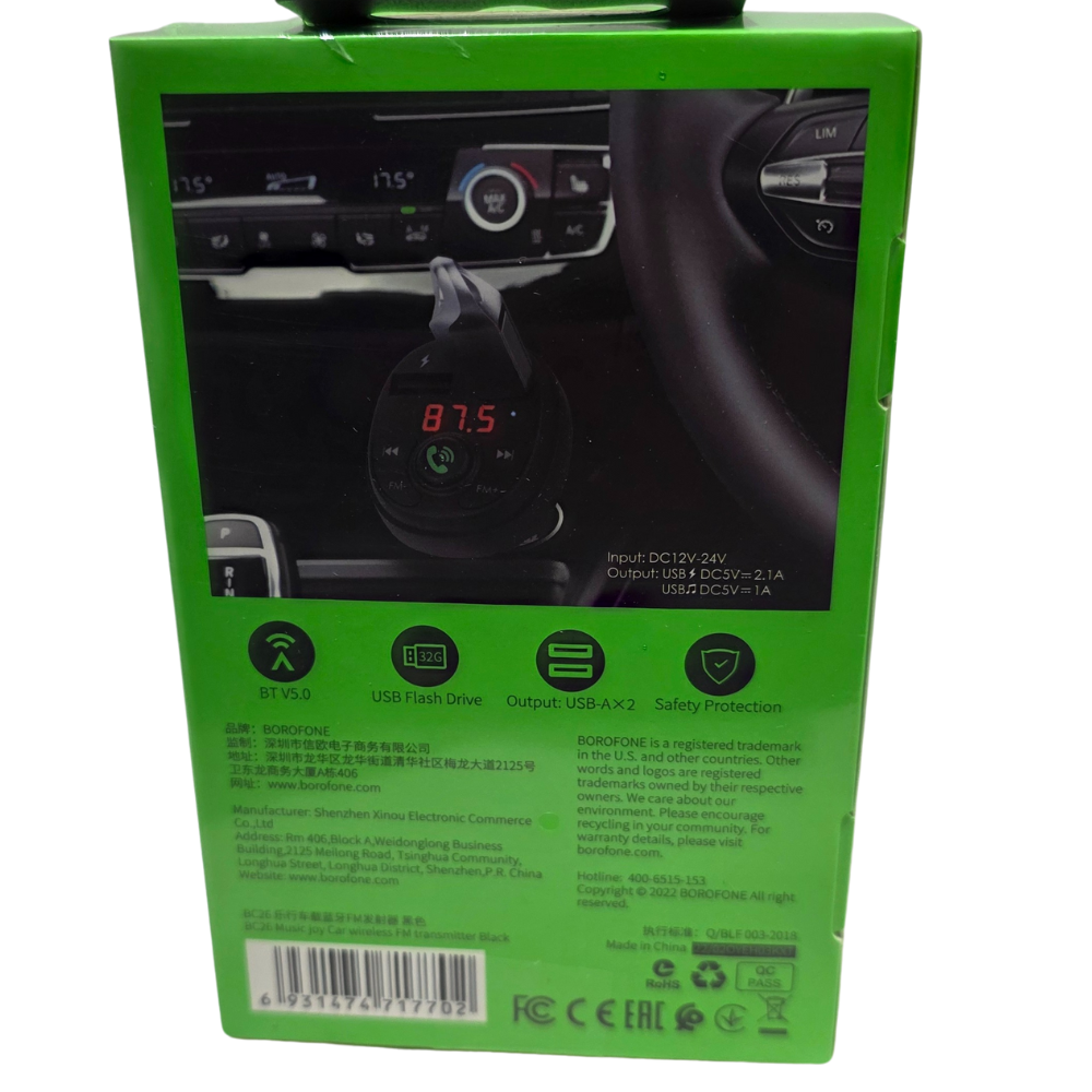 Borofone Music Joy Car Bluetooth FM Transmitter
