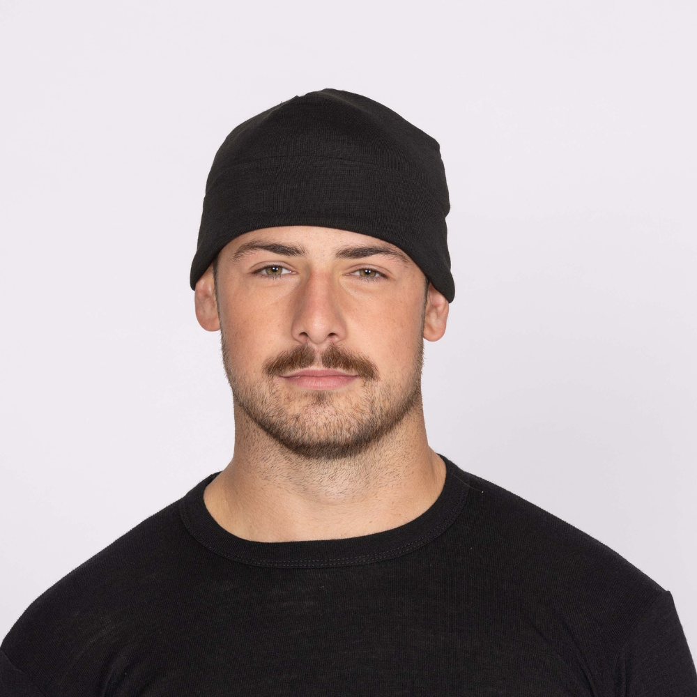 Warm Beanie 100% Merino - Black
