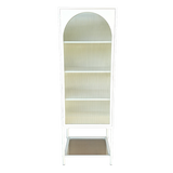 Tall white cabinet with adjustable shelves, ideal for maximizing storage in small spaces, 51 x 38 x 151cm.