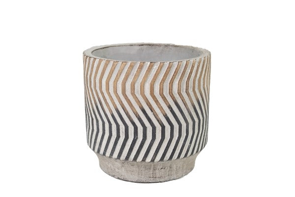 Cement round pot D14xH13cm.