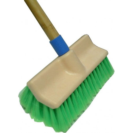 Heavy-duty car wash brush with a long handle, designed for efficient cleaning of vehicles and outdoor surfaces.