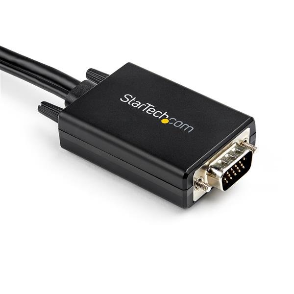 2m VGA to HDMI converter cable for 1080p video and audio, ideal for connecting PCs to monitors, TVs, or projectors.