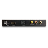 S-Video and composite to HDMI converter, upscales to 720p, with integrated audio support for seamless multimedia connectivity.