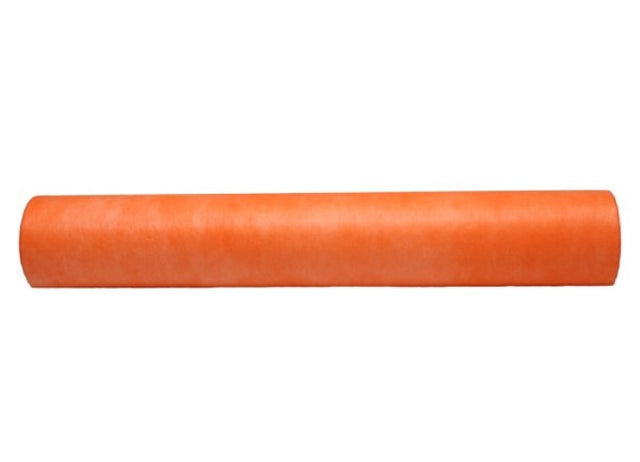 Bright orange Vilene fabric roll, 60cm x 50m, ideal for vibrant gift wraps and sewing projects. Perfect for crafters.