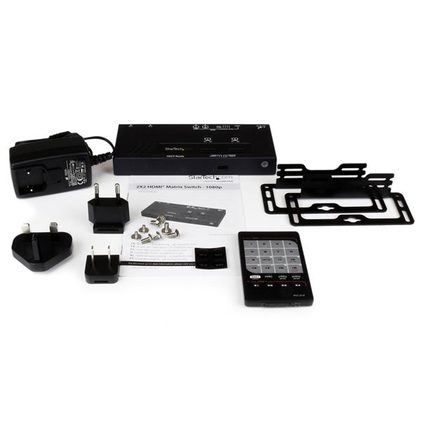 2X2 HDMI Matrix Switch w/ Automatic and Priority Switching – 1080p