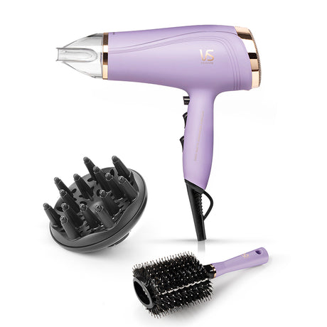 Hair Dryer - VS Sassoon Smooth Fusion 2400: Powerful 2400W dryer with micro-infused oils for shine, smoothness, and curl enhancement.