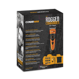 Rugged Commander Hair Clipper by Conairman with stainless steel blades, 50 settings, and ergonomic grip for precise grooming.