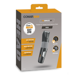 Complete Cut Grooming Kit by Conairman with stainless steel blades, comb guides, rechargeable battery, and handy accessories.