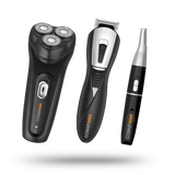 Conair THE MAN KIT Grooming Kit featuring a rechargeable shaver, beard trimmer, and detail trimmer for precision grooming.