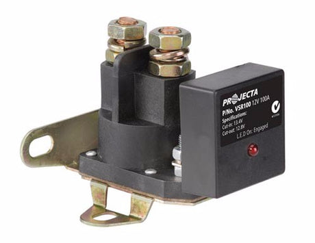 Voltage Sense Relay 100A 12V from PROJECTA, ideal for 12V DC applications, offering reliable power management and efficient control.