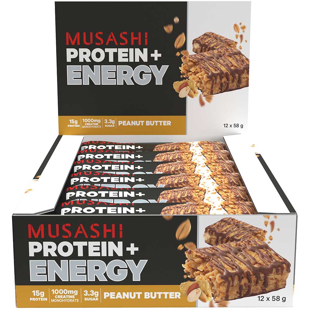 Musashi Energy Protein Bar Peanut Butter 58g - Carton of 12